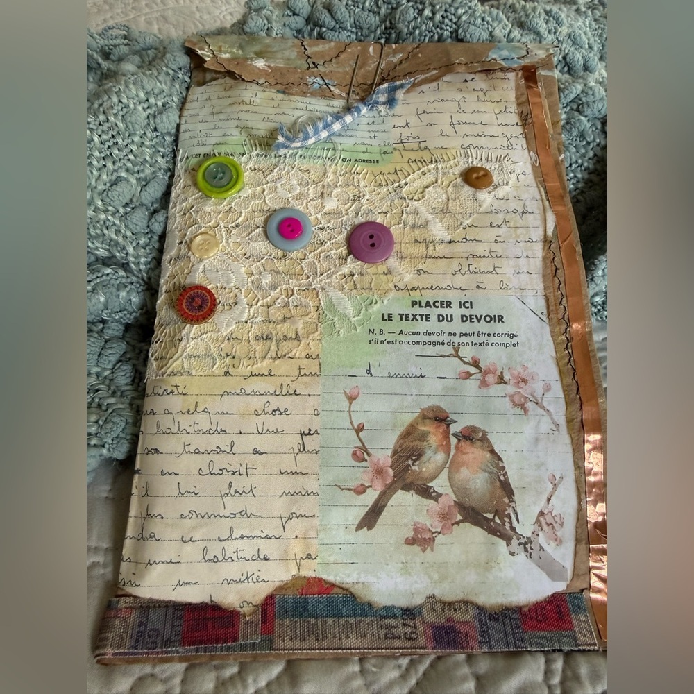 Hand Crafted Mixed Media Junk Journal 8x6 70 Plus Pages